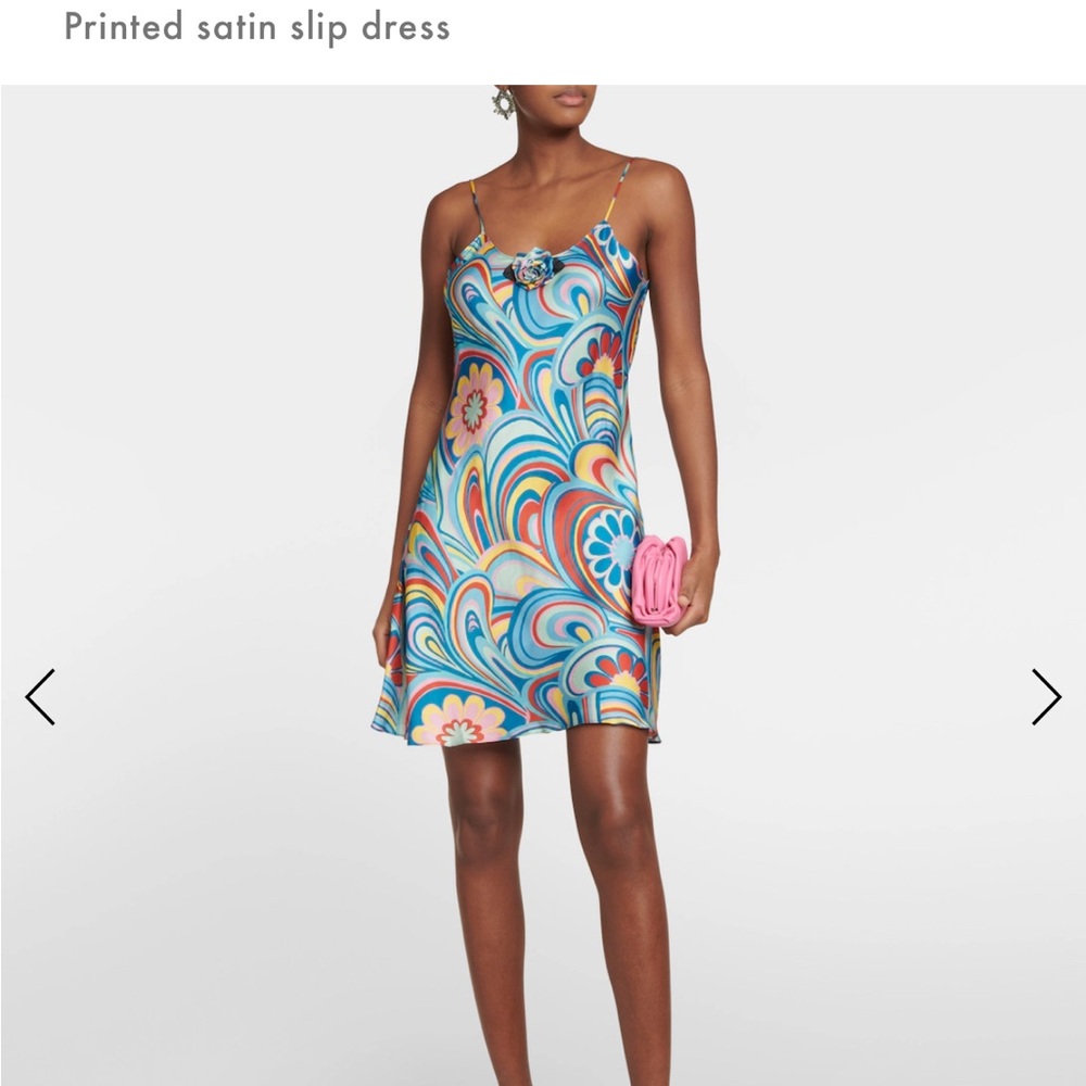 Rodarte Vibrant Swirl Satin Mini Dress